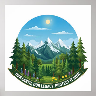 Poster Our Earth & Legacy Nature Landscape Eco Awareness