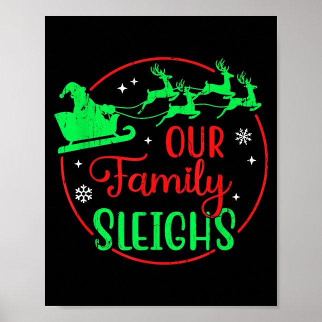 Poster Our Family Sleighs, Christmas Family  (Devant)