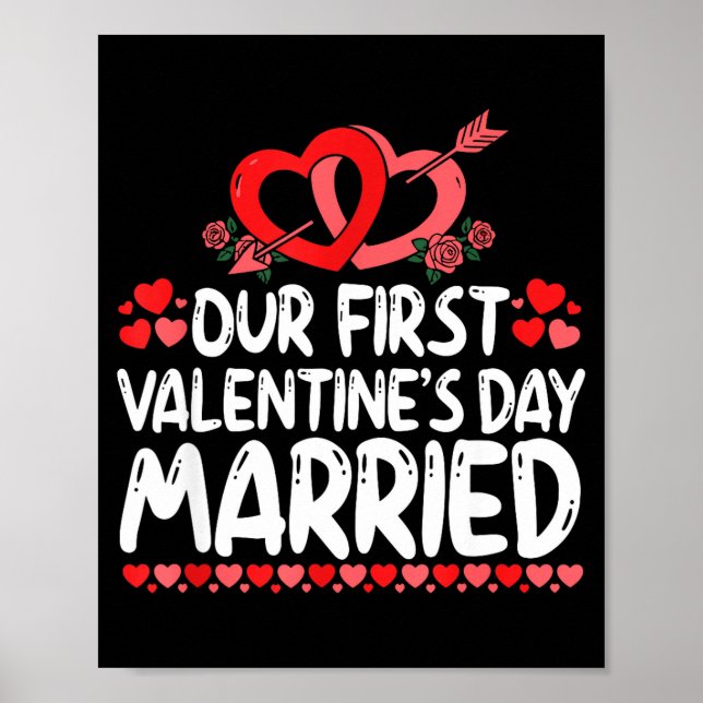 Poster Our First Valentines Married Husband Wife  (Devant)