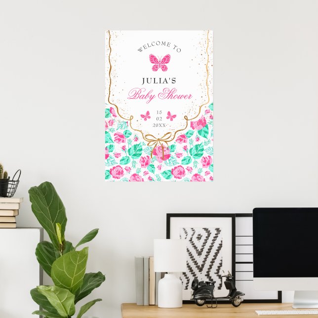 Poster Our Lovely One Baby Shower (Bureau à domicile)