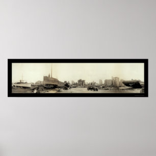 Poster Ouragan en photo 1926 de Miami