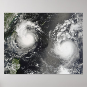 Poster Ouragan Saomai et tempête tropicale Bopha