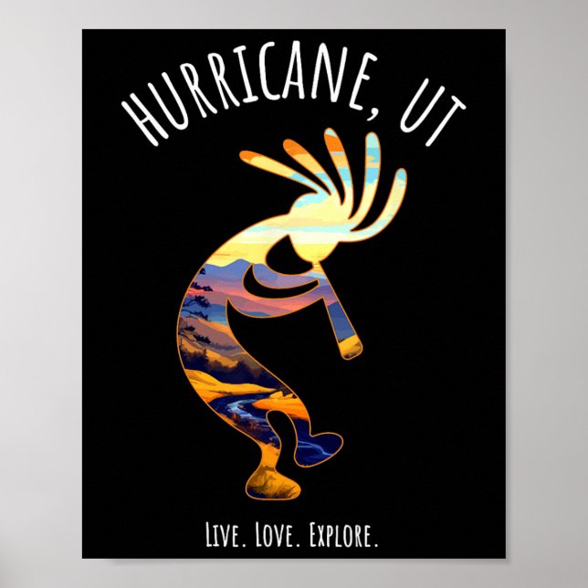 Poster Ouragan Utah Usa Danser Kokopelli Design (Devant)