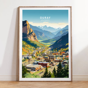 Poster Ouray Travel Poster, Ouray Colorado Poster, Ouray