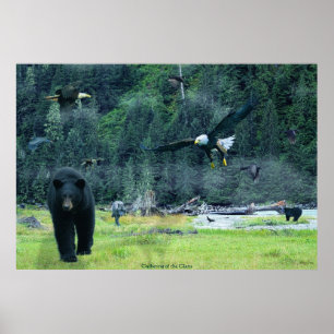 Poster Ours, Aigles, Hérons, Ravens, Loups Faune Art
