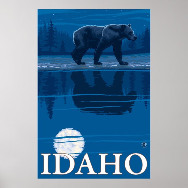 Poster Ours au clair de lune - Idaho (Devant)