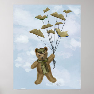 Poster Ours avec papillons du livre