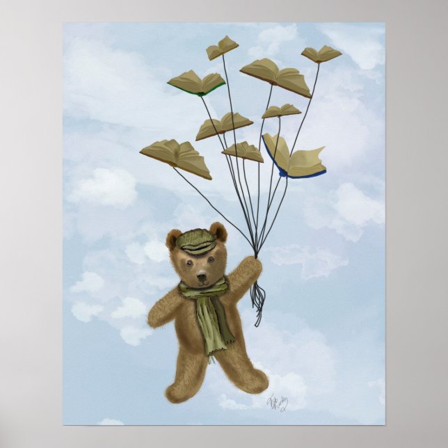 Poster Ours avec papillons du livre (Devant)