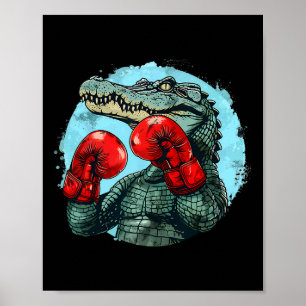 Poster Ours boxeur avec gants de boxe Kickboxing Drôle Bo