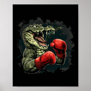 Poster Ours boxeur avec gants de boxe Kickboxing Drôle Bo