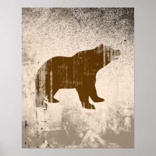 Poster OURS BROWN affligé