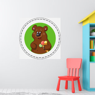 Poster Ours Brown Avec Crème Glaciaire