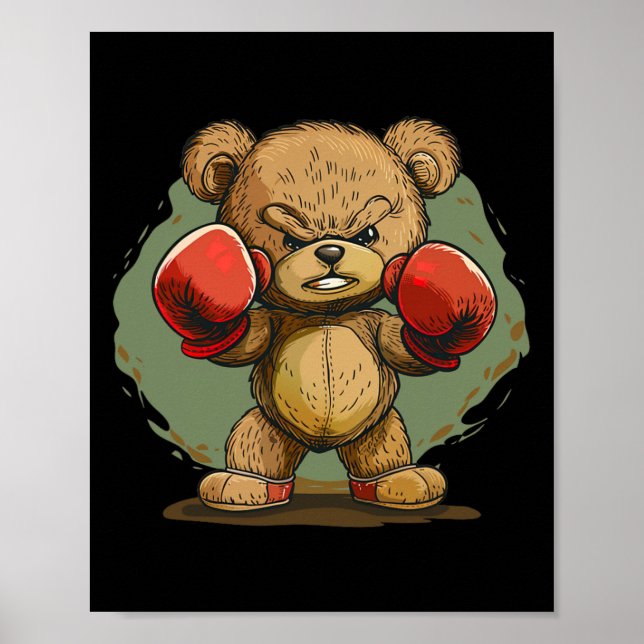 Poster Ours cool Avec Gants De Boxe (Devant)