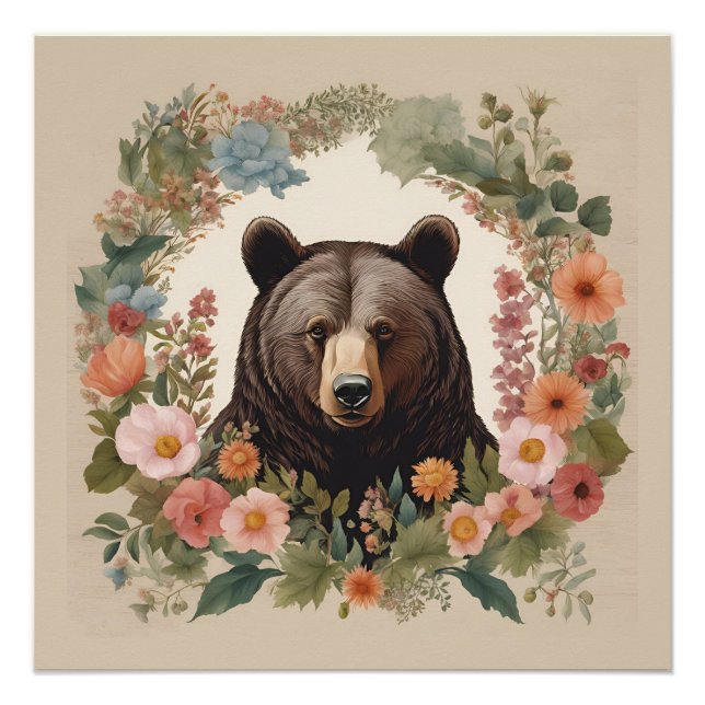 Poster Ours cottagecore (Devant)