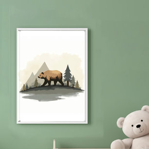 Poster Ours dans les montagnes