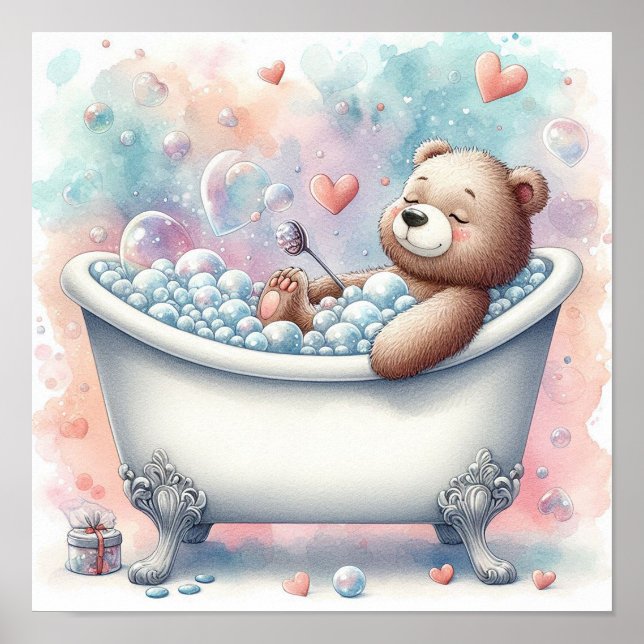 Poster Ours de bain bulle (Devant)
