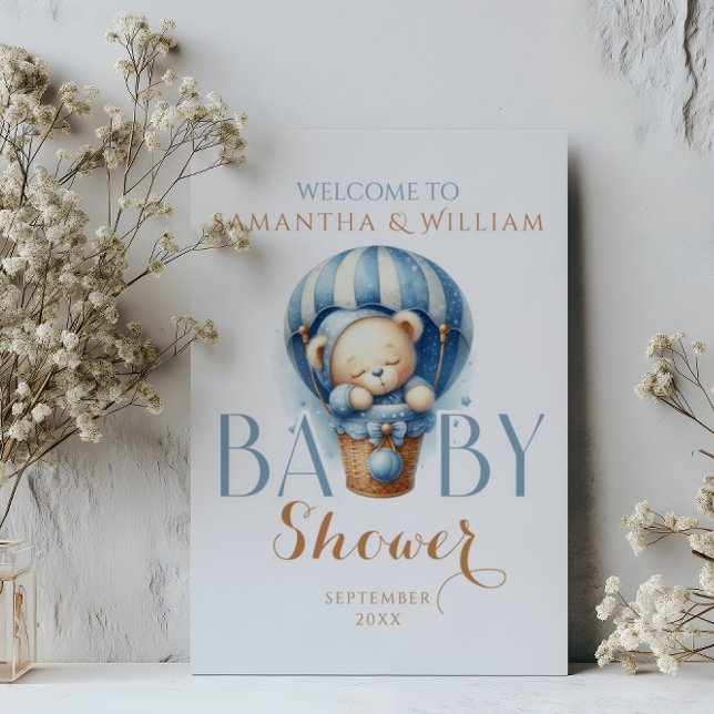 Poster Ours de bébé en Bleu à air chaud (Créateur téléchargé)