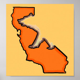 Poster Ours de Californie symbole d'état orange personnal