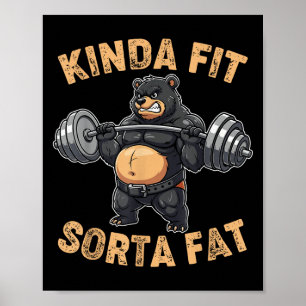 Poster Ours de gym assez en forme plutôt drôle en surpoid