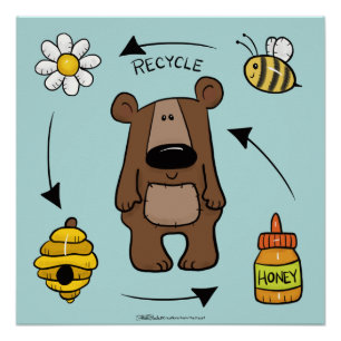 Poster Ours de miel - Le Recycleur