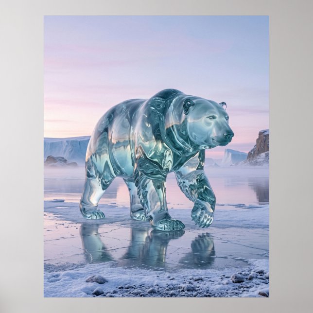 Poster Ours de verre Aurore arctique (Devant)