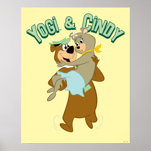 Poster Ours de Yogi portant un ours de Cindy (Devant)