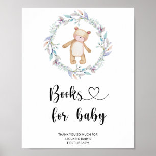 Poster Ours en aquarelle pour bébé, livres pour bébé