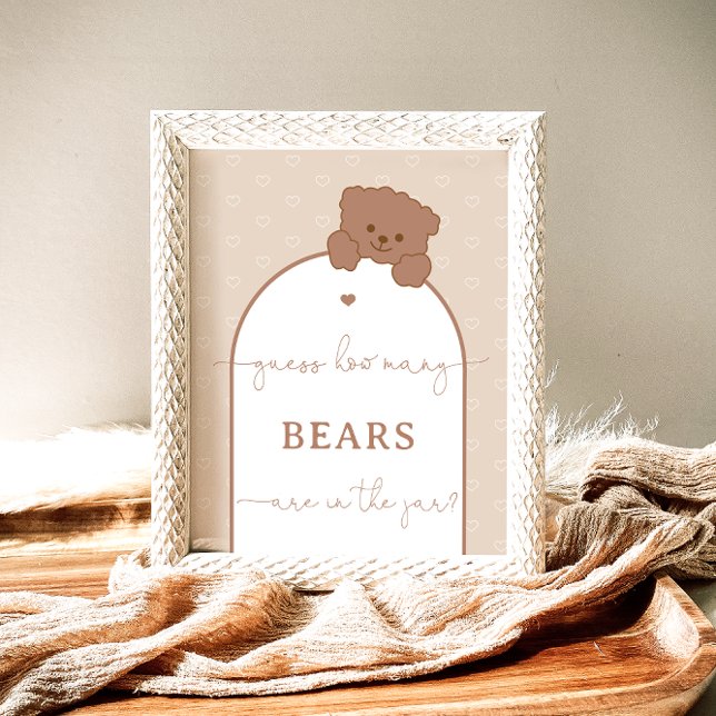 Poster Ours En Conflit Minimaliste Devine Combien D'Ours (Créateur téléchargé)