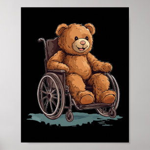Poster Ours En Fauteuil Roulant Croustillant Pour Garçons