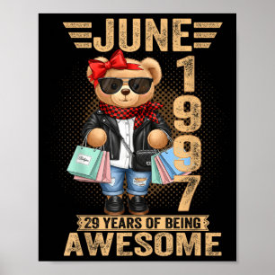 Poster Ours en peluche 29 ans juin 1997 29e anniversaire