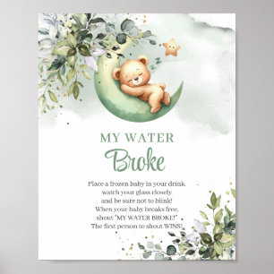 Poster Ours en peluche au-dessus de la lune My Water Brok