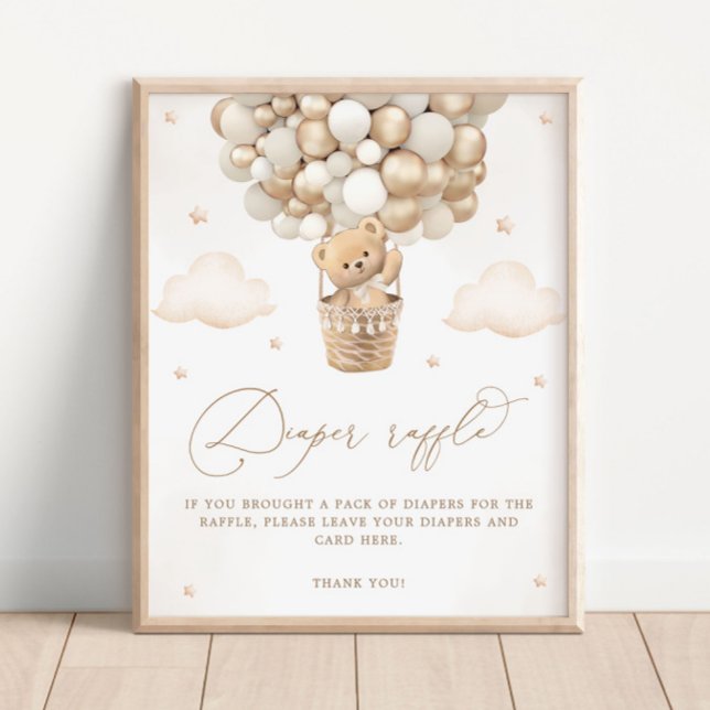 Poster Ours en peluche avec chiche à balloon neutre (Créateur téléchargé)