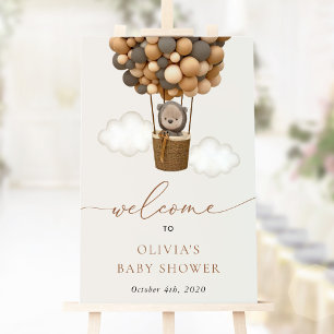 Poster Ours en peluche, Ballons Brown, Baby shower d'accu