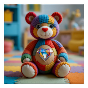 Poster Ours en peluche coloré