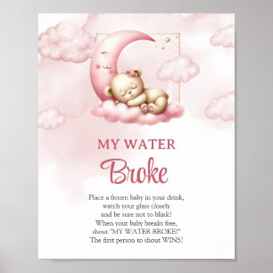 Poster Ours en peluche couché sur le nuage My Water Broke