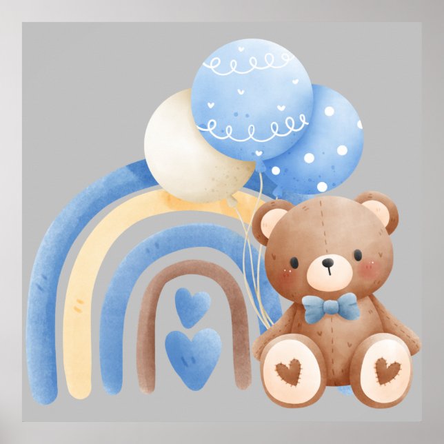 Poster Ours en peluche neuf modifiable (Devant)