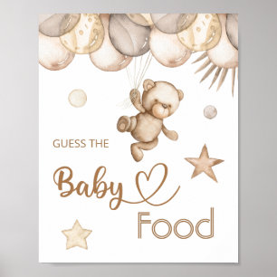 Poster Ours en peluche Ours de bébé "Guess the Baby Food"