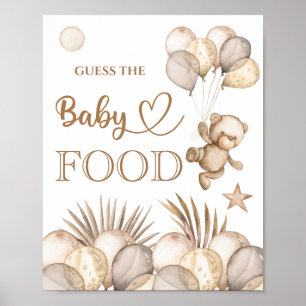 Poster Ours en peluche Ours de bébé "Guess the Baby Food"