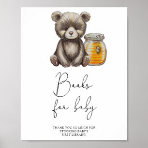 Poster Ours et pot de miel - livres pour bébé