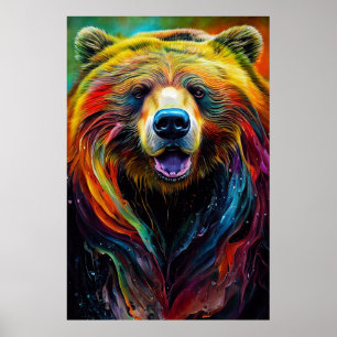 Poster Ours Grizzly Animal Discovery Aventure Nature Pla