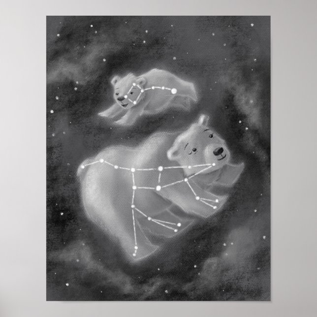 Poster Ours mineurs Ursa Major et Ursa (Devant)