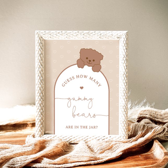 Poster Ours Minimaliste Combien d'Ours Gummy Jeu (Créateur téléchargé)