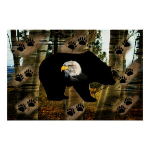 Poster Ours Noir Ourson Ourson Ourson Ours Empreintes de 