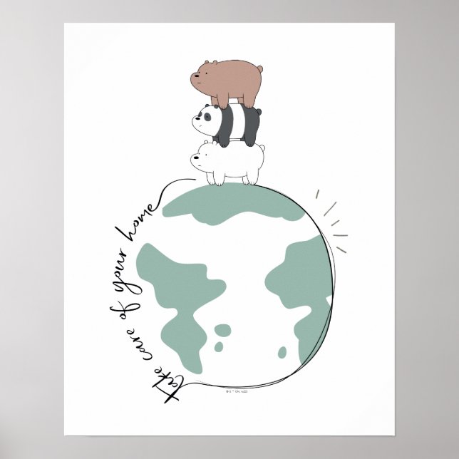 Poster Ours nus - Prenez soin de votre maison (Devant)