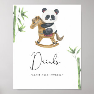 Poster Ours Panda Boissons servez-vous