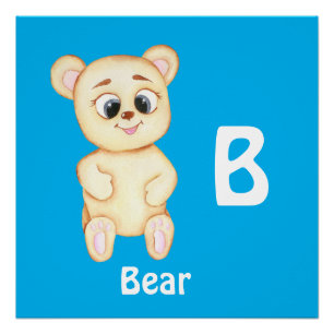 Poster Ours personnaliser ABC : Lettre B - Ajoutez votre 