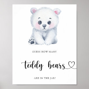 Poster Ours polaire d'hiver - devinez combien de nounours