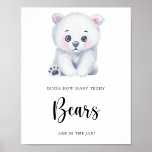 Poster Ours polaire d'hiver - devinez combien de nounours