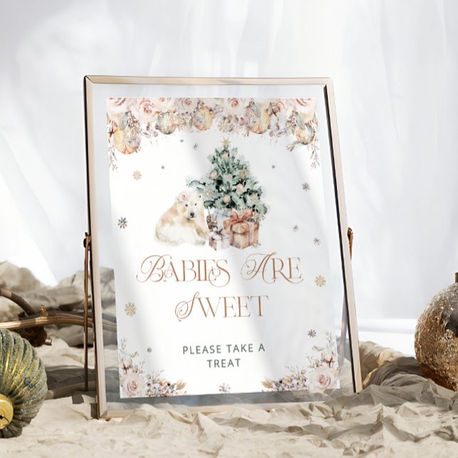 Poster Ours polaire d'hiver Les bébés sont doux Prenez un (Créateur téléchargé)