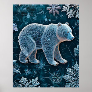 Poster Ours Polaire Glace Cristal Arctique Animal Gelé
